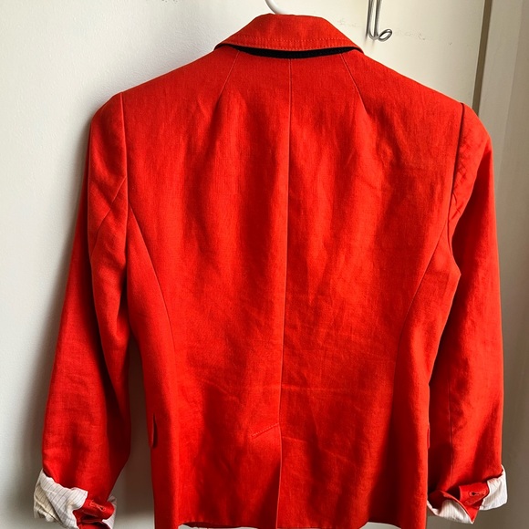 J. Crew Linen Schoolboy Suit Jacket Orange Size 0 - Picture 6 of 10